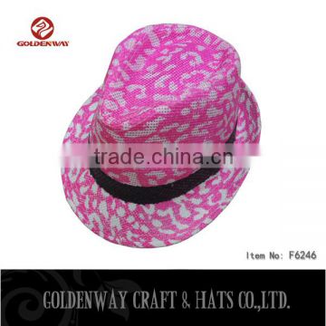 Wholesale Paper Straw Fedora hat with Black Ribbon