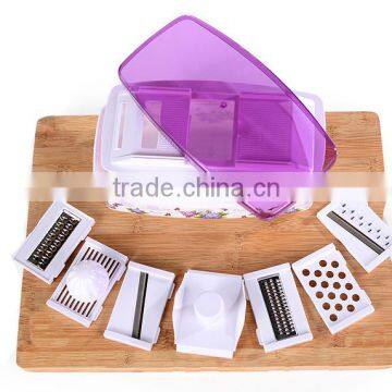 Manual Plastic Vegetable and Fruit Slicer with Stainless Steel Cutters