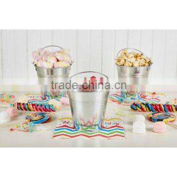 Set Of Six 11cm High Galvanised Steel Serving Buckets - For A Variety Of Uses photo-2