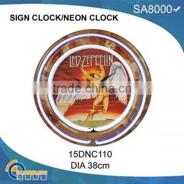 Double Neon Light Wall Clock photo-4