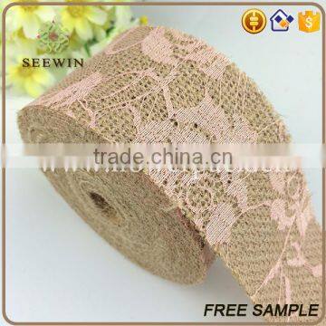 Trendy High Quality Lace Pattern Jute Ribbon photo-2