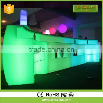 Rotational molding glowing PE Plastic rechargeable waterproof furniture led bar counter Night Club Furniture