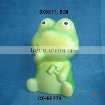 terra cotta frog saving bank