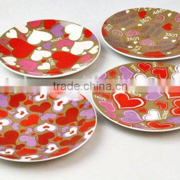 8" cake plate with valentine decal