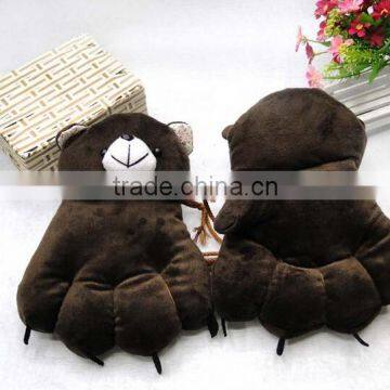 Warming animal bear paw plush gloves