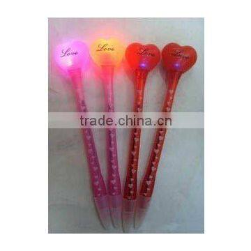 heart shaped cheap plastic shining ballpen