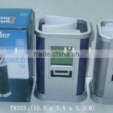 Electronic Gift Calendar Penholder With Clock /pen Container With Clock/ Penholder Clock