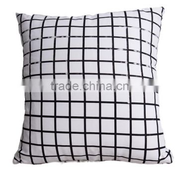 cotton black and white checker throw cushion pillow case STP006