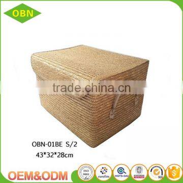 Natural Material Maize Straw Laundry Baskets for Dirty Clothes photo-2