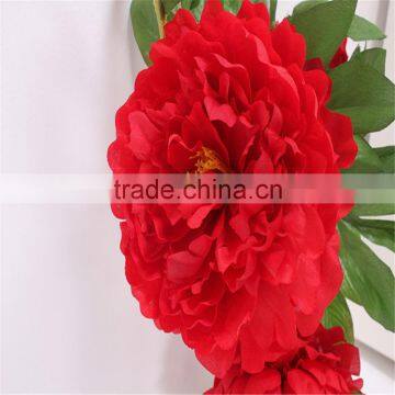 SJ20170053 Artificial Red Fabric Peony Flower for Indoor Decoration photo-4