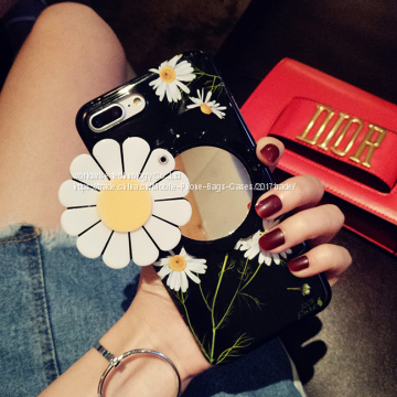 Beautiful Flower Mirror Cell Phone Back Cover Shell Soft Silicone Mobile Phone Cases for IPhone7/7Plus/6/6s/6plus/6splus photo-5