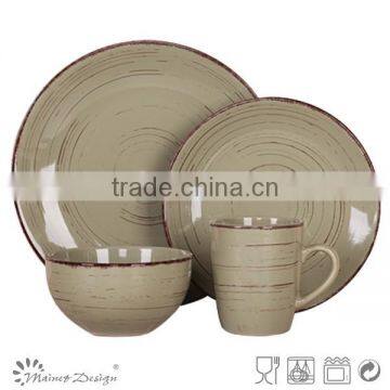 Retro Antique Finished Stoneware Dinner Set 18pcs photo-4