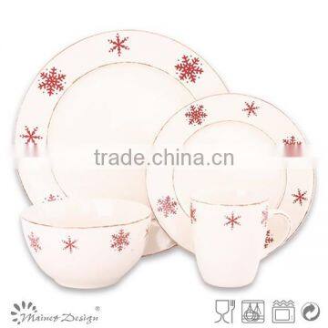 Snowflake novelty ceramic christmas dinnerware