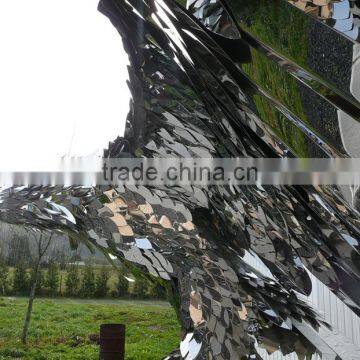 Modern Metal High Polish Stainless Steel Eagle Sculpture photo-2