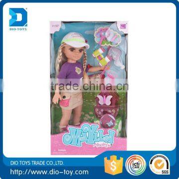 Hot selling plastic dress up doll with low price