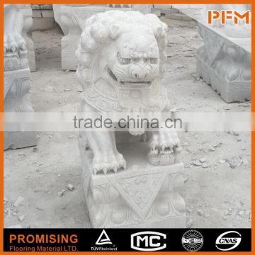 well polished natural customized hand carved marble foo dogs statue