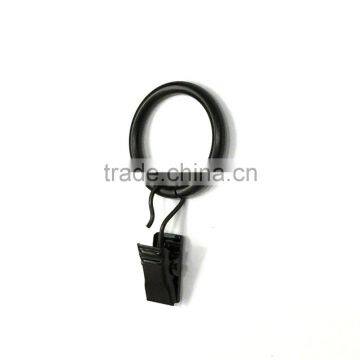 High Quality Black Coated Iron Curtain Ring With Clip / Rod Ring With Clip Hanging / A Ring With A Clip photo-3