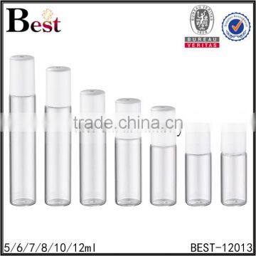 Cosmetic Fragrance Perfume Bottle Roll on 5ml 10ml 12ml Clear Stainless Steel Roller White Plastic pp Cover Bottle Perfume photo-6