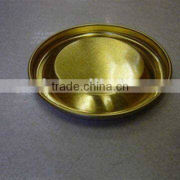 Metal lid for wine tin box with paper body