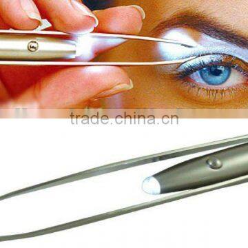 Hot Sale Promotional Eyebrow Tweezers with a Built-In LED Light