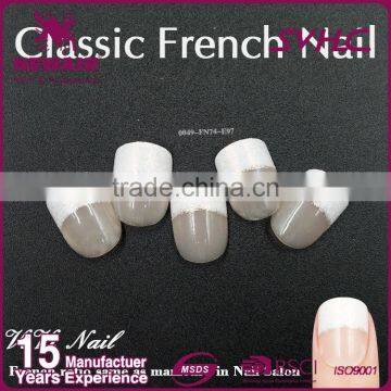 Fashion French style artificial finger nails for nail decoration