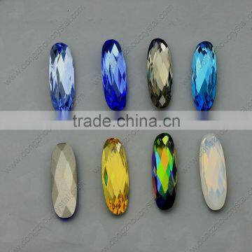 DZ-3014 Long Oval Shaped Jonquil Color Decorative Crystal Stone Design for Dress photo-6