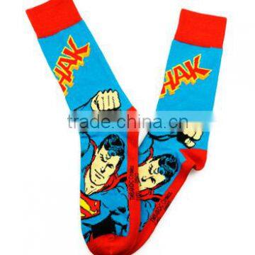 men's fashion beautiful socks with superman