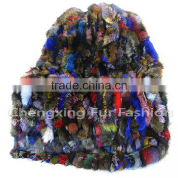 CX-D-124 Home Decora Wholesale Patchwork Colorful Fox Fur Throw Blanket photo-2