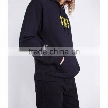 Oversized Men Hoodies Long Sleeves Ribbed Cotton Blends Fleece Logo Print Hoodies Custom Kangaroo Pocket
