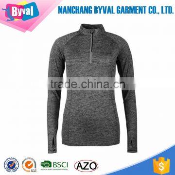 Wholesale Men Blank Plain Custom Printing T Shirts Half Zip Long Sleeve Shirt Manufacturer In China