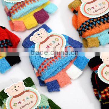 TC13023 Wholesale Knit Kids Gloves New Style Cheap Winter Fleece Long Gloves for Kids photo-5