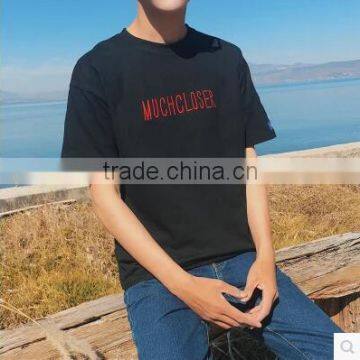 Summer, the New 2017 Male Round Collar Embroidery Loose T-shirts photo-2