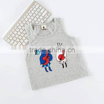 S17140A In Stock Boys Summer Cotton Knitting Pattern Printed Baby Vest photo-5