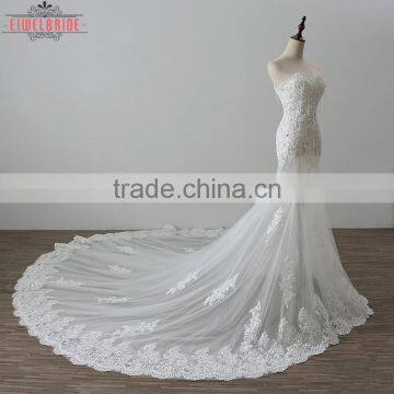 OEM White Long Lace Wedding Dress Mermaid photo-2