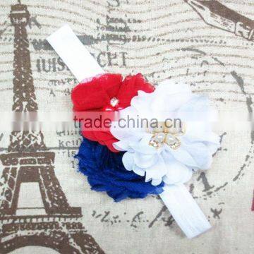 Boutique Tripple Shabby Chiffon Flower Toddler Head Bands In Stock, Girl Baby Hair Accessories photo-3