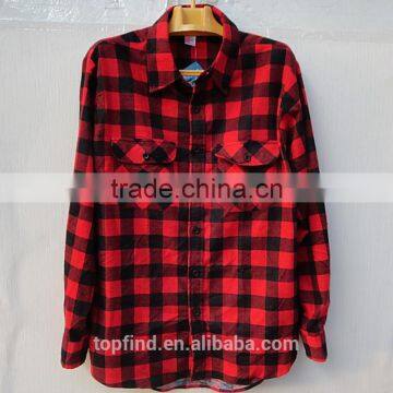 Classic good quality plaid pattern long sleeve two pocket fashion boy's shirt