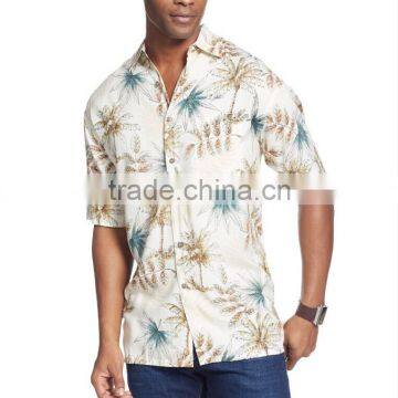 hawaii Palm Leaf Print ashional holiday short leeve shirts