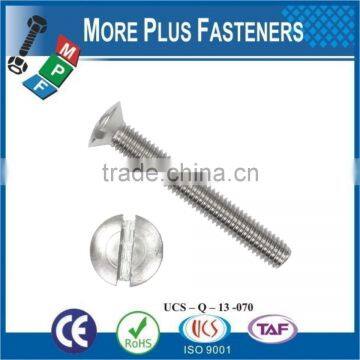 Made in Taiwan DIN 964 M5x40 Slotted Raised Countersunk Head Screw A4 Stainless Steel