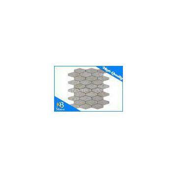 3D Effect Polished Marble Mosaic Tiles Wooden Grey Home Flooring Tile Modern 3D Wall Sheet