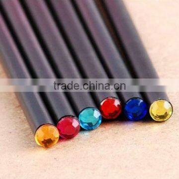 High Quality Crystal Characteristics and personality Black Wooden Pencil Diamond Pencils