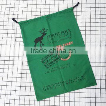Wholesale canvas christmas santa sack north pole post office reindeer express sevice with drawstring gift