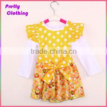 Fashionable 2 Piece Suits Polka Dot Cap Shirt Printed Children Cotton Branded Kids Dress Clothing