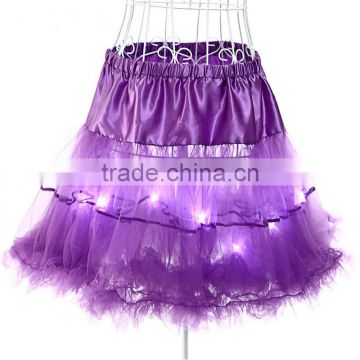 Women LED Tulle Tutu Glowing Pastel Light Up Adult Skirt Rave Cosplay Party Stage Costume Show Club Dress