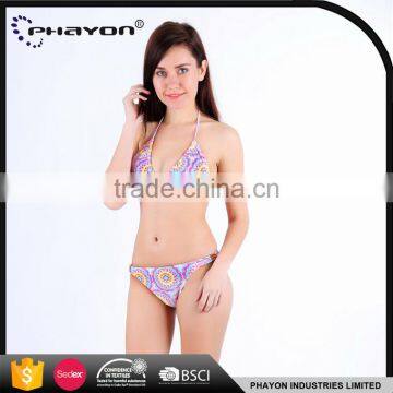 < OEM> halter neckline design fashion style shell bikini swimwear