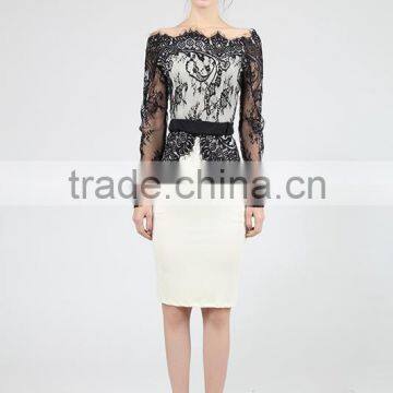 Long sleeve lace with long sleeves dress and a large pencil skirt PS06