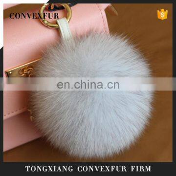 fox fur ball key chain / fox fur pom poms