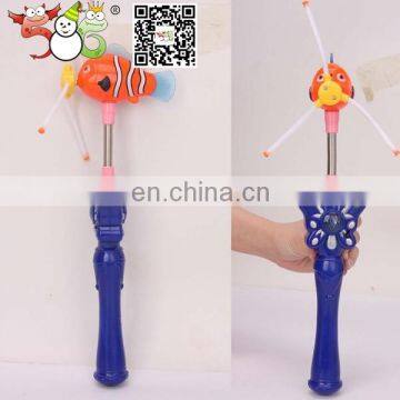 Custom logo fish shape spinning plastic windmill