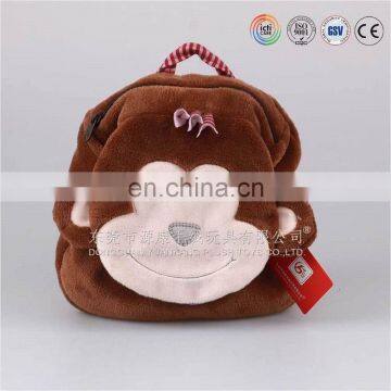 2016 popular animal head school plush bag for small kids