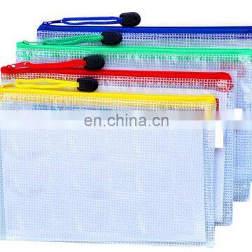 A3,B4,A4,B5,A5,A6,B6 Plastic Clear File Folder Wholesale Custom Mesh Document Bag With Zipper for Documents and Receipt photo-2
