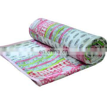 Cotton Flannel Double Bed Dohar Blanket In Patchwork